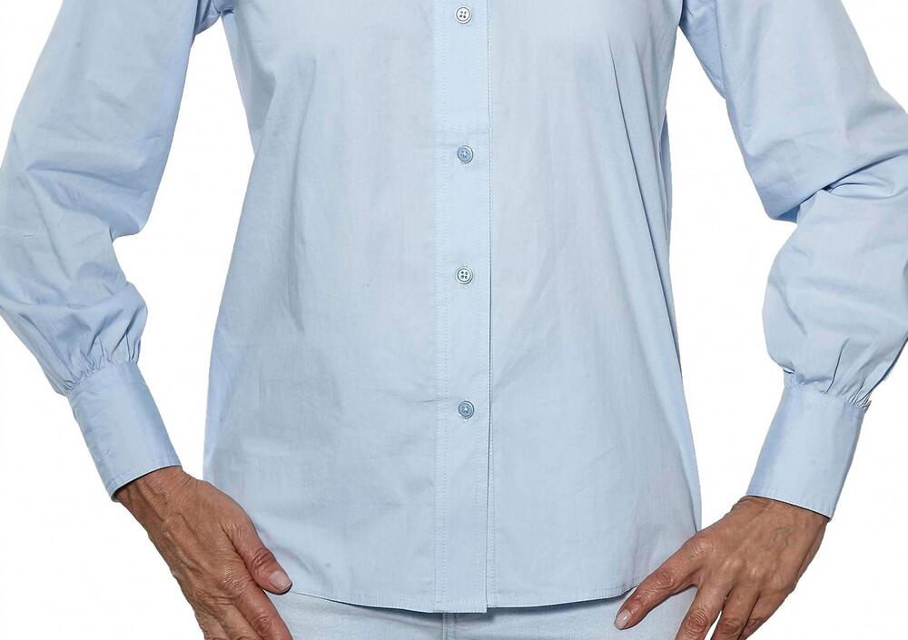 NEW JODI ROSE paillette collar blouse in light blue